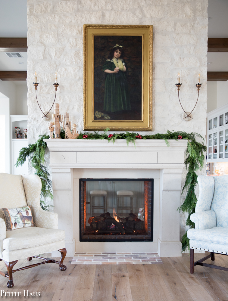 French Country Christmas Mantel