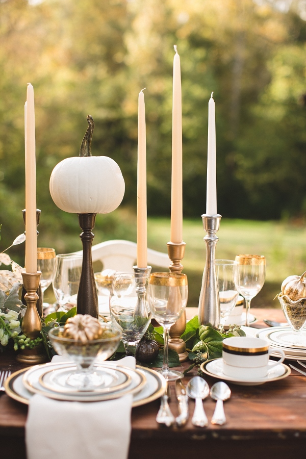 metallic thanksgiving centerpiece