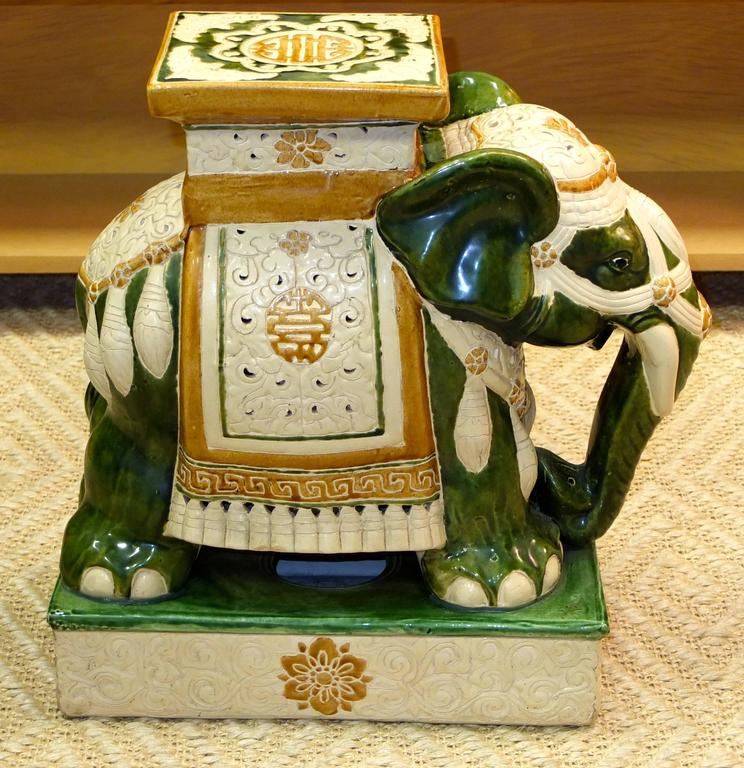 vintage elephant garden stool