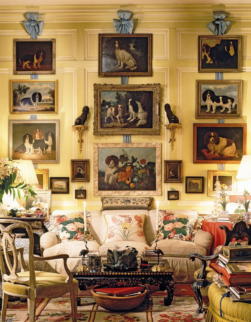 Mario Buatta's Dog Portraits in his NYC apartment