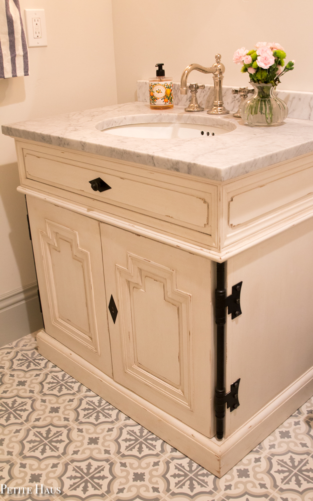 Farmhouse Bathroom with Carrara Marble