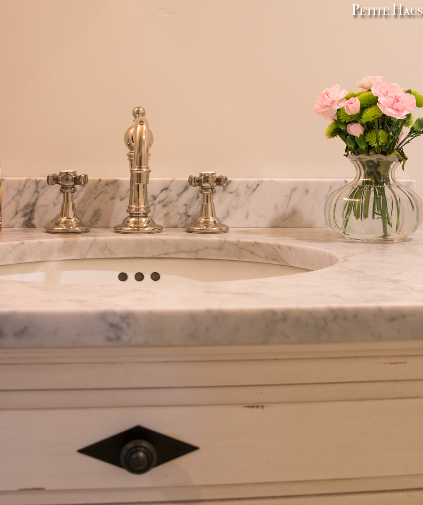 Farmhouse Bathroom with Carrara Marble