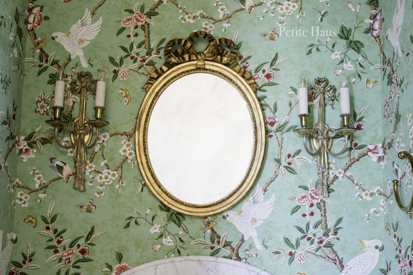 French Country Chinoiserie Powder Room