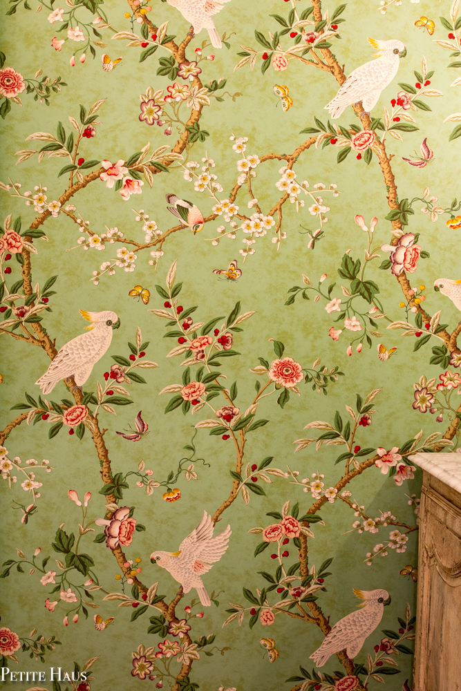 Chinoiserie Wallpaper in a Bathroom/Powder Room