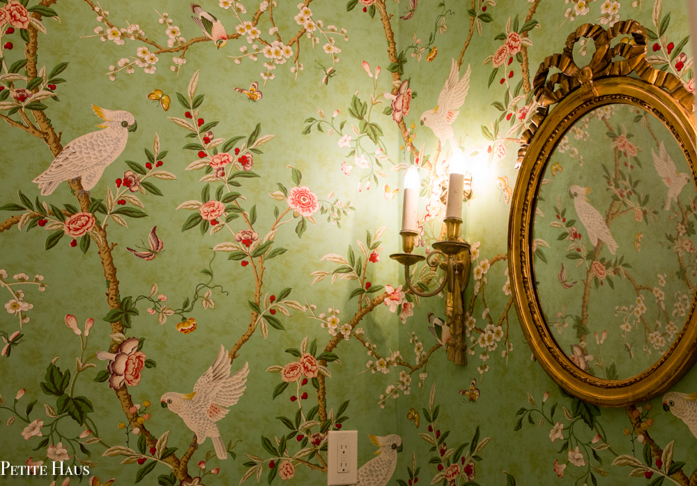 French Country Chinoiserie Powder Room