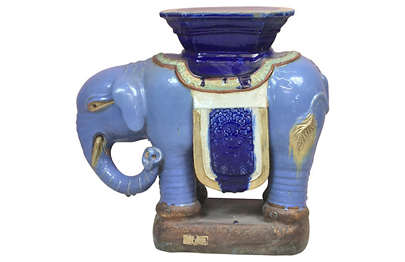 vintage elephant garden stool
