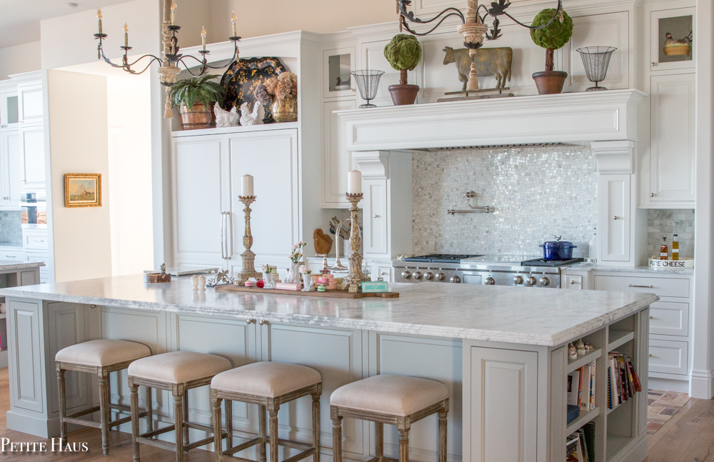 White and Grey French Country Farmhouse Kitchen
