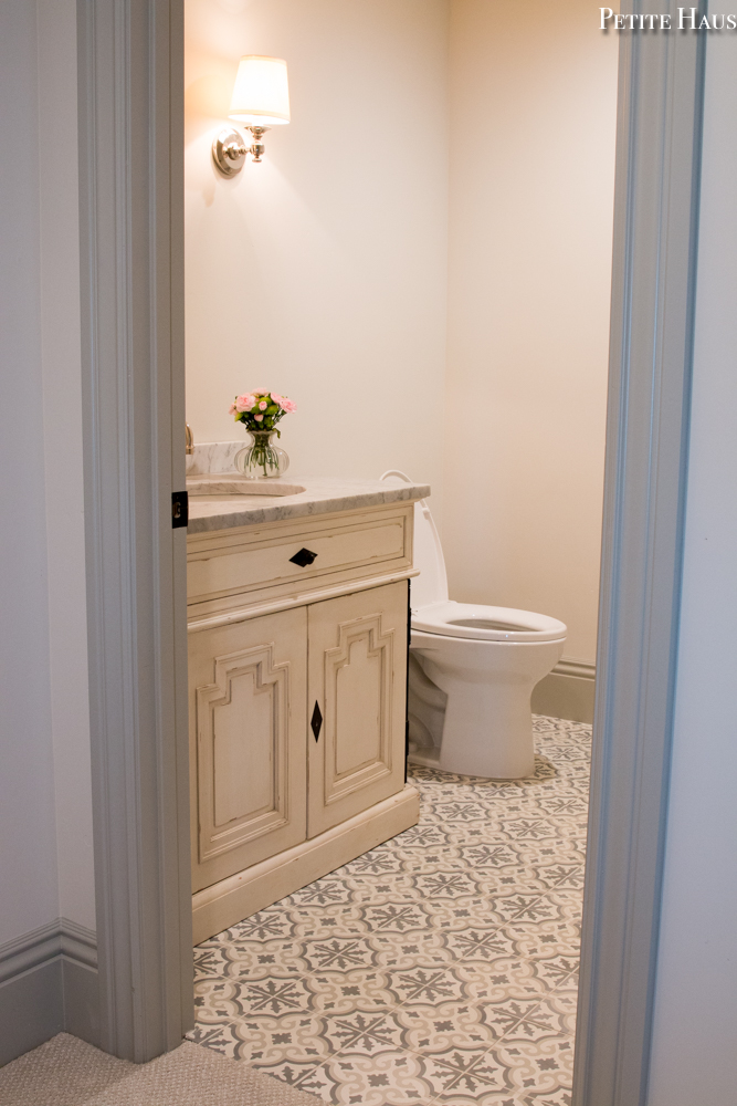 French cement tile bathroom