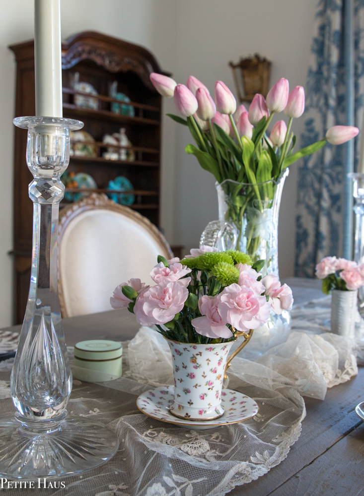 romantic pink table centerpiece - perfect for tea parties, bridal showers and weddings