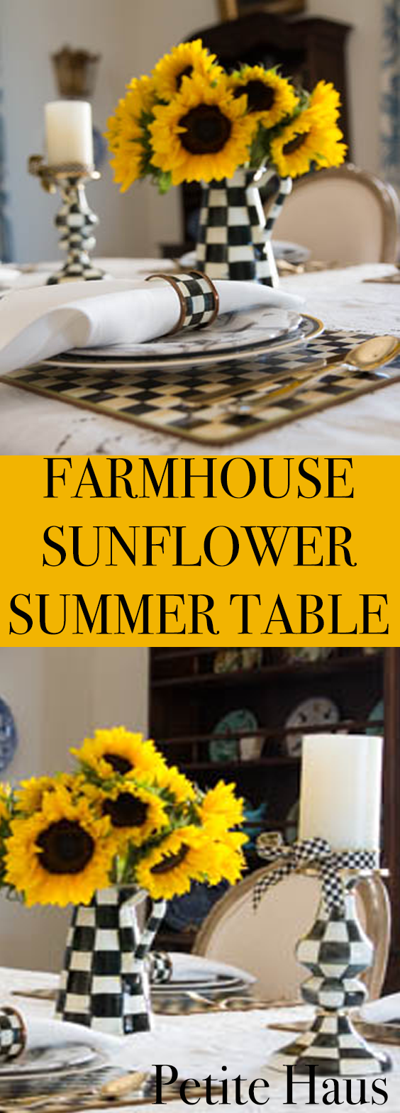 farmhouse sunflower table