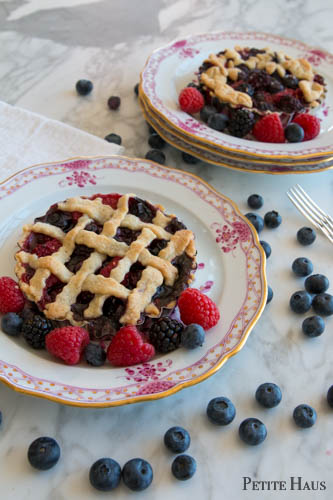 mouth-watering mini triple berry pies