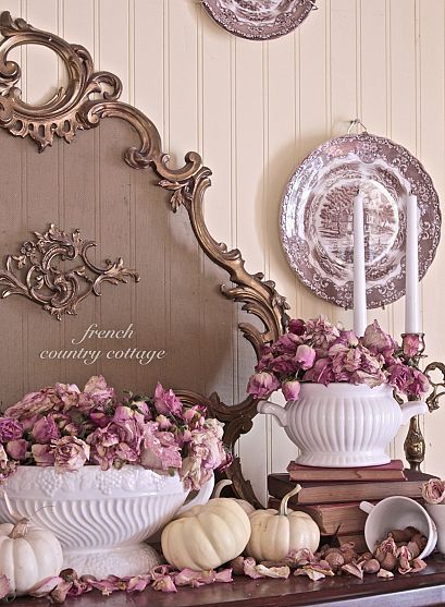 pink fall decor