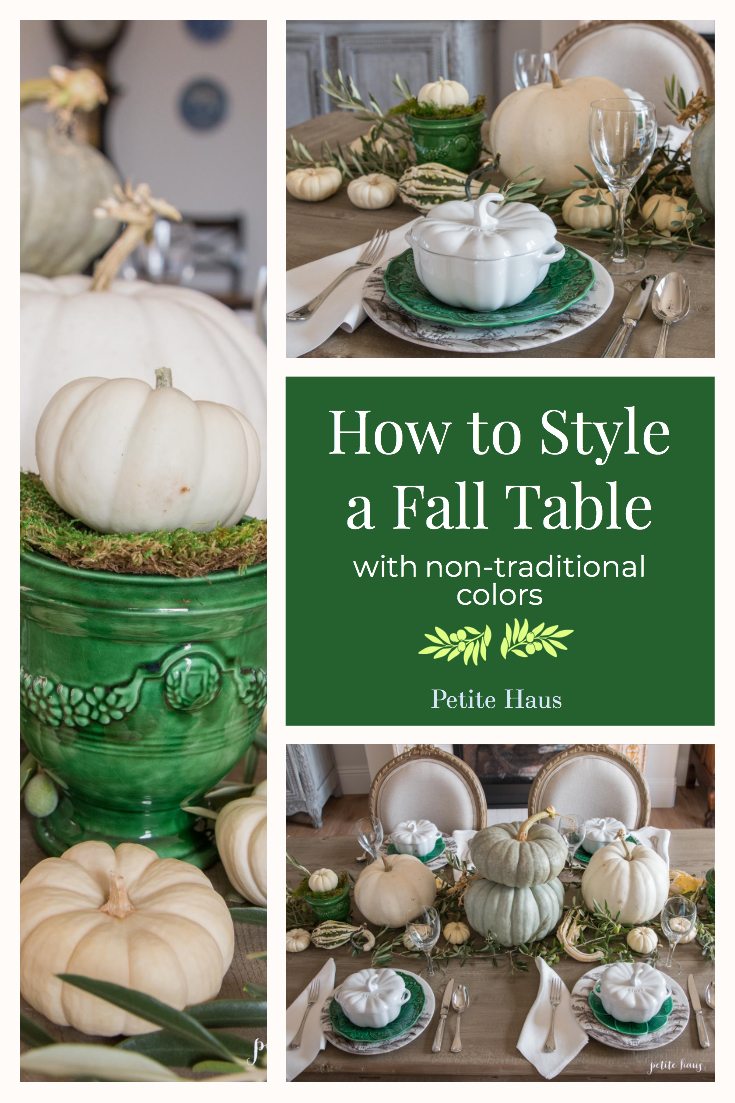 how to style a Fall Table with nontraditional colors