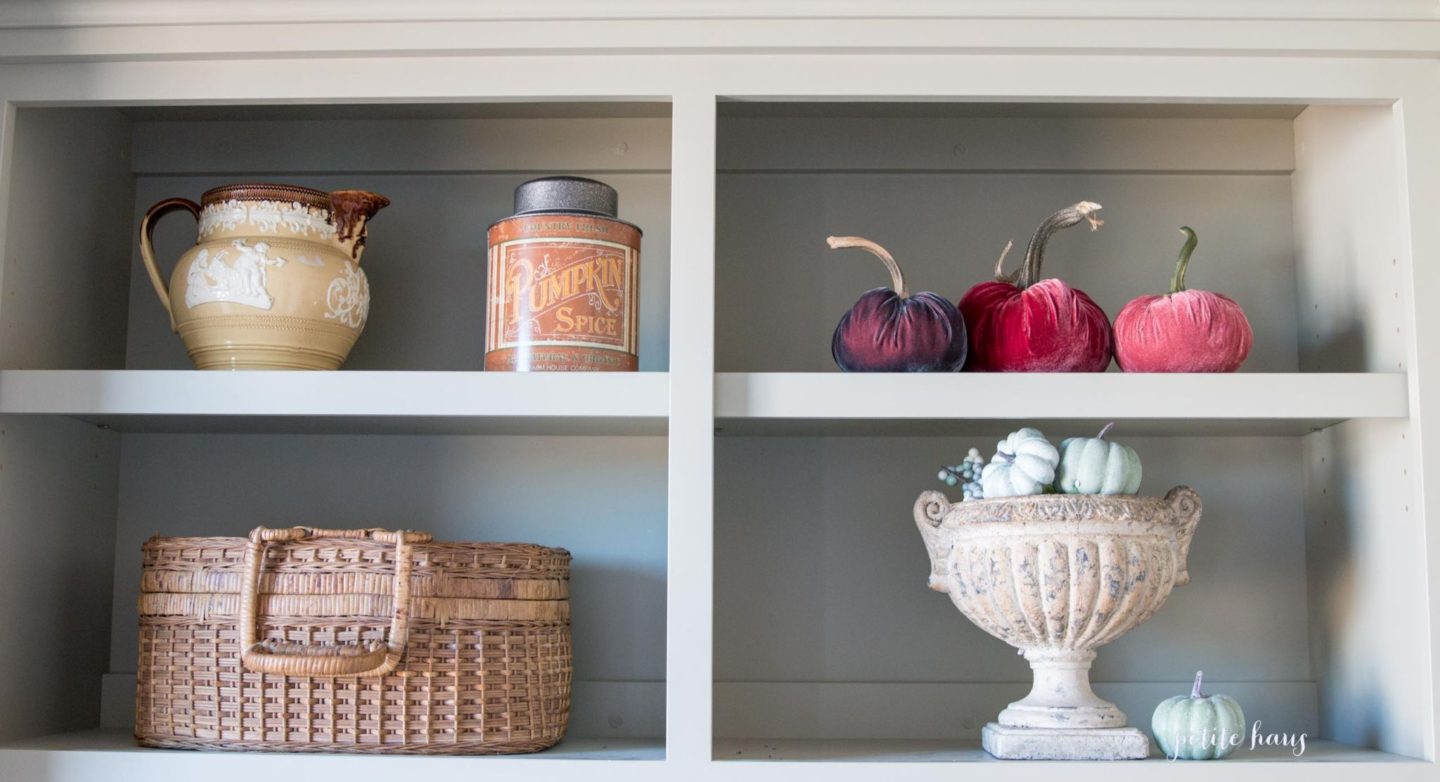 Fall baskets in the mudroom