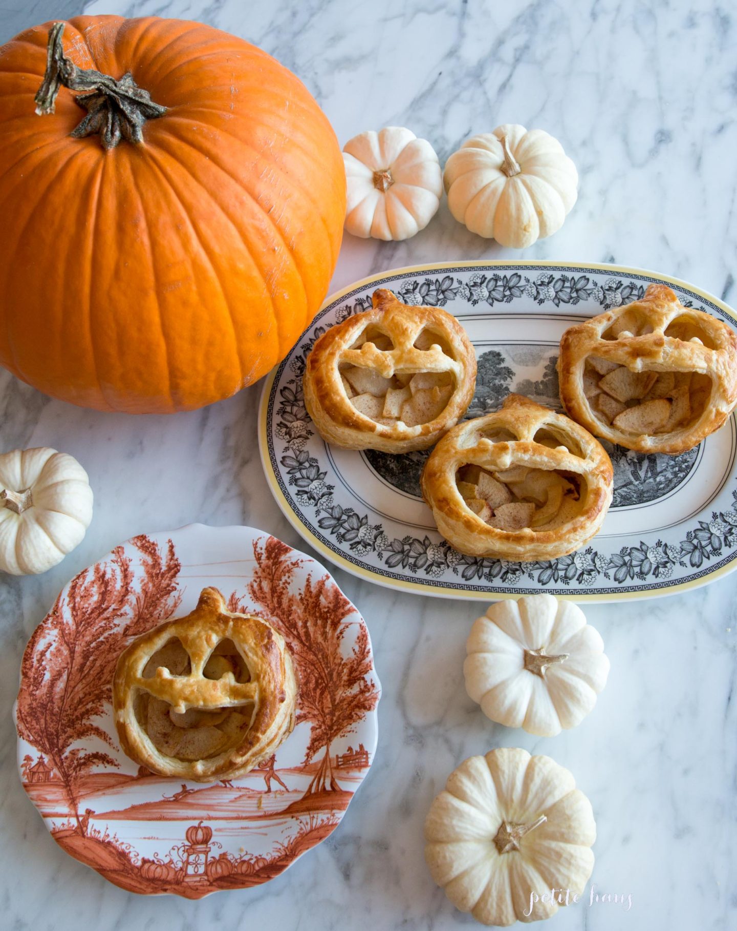 Halloween Desserts - Jack O'Lantern Apple Pies