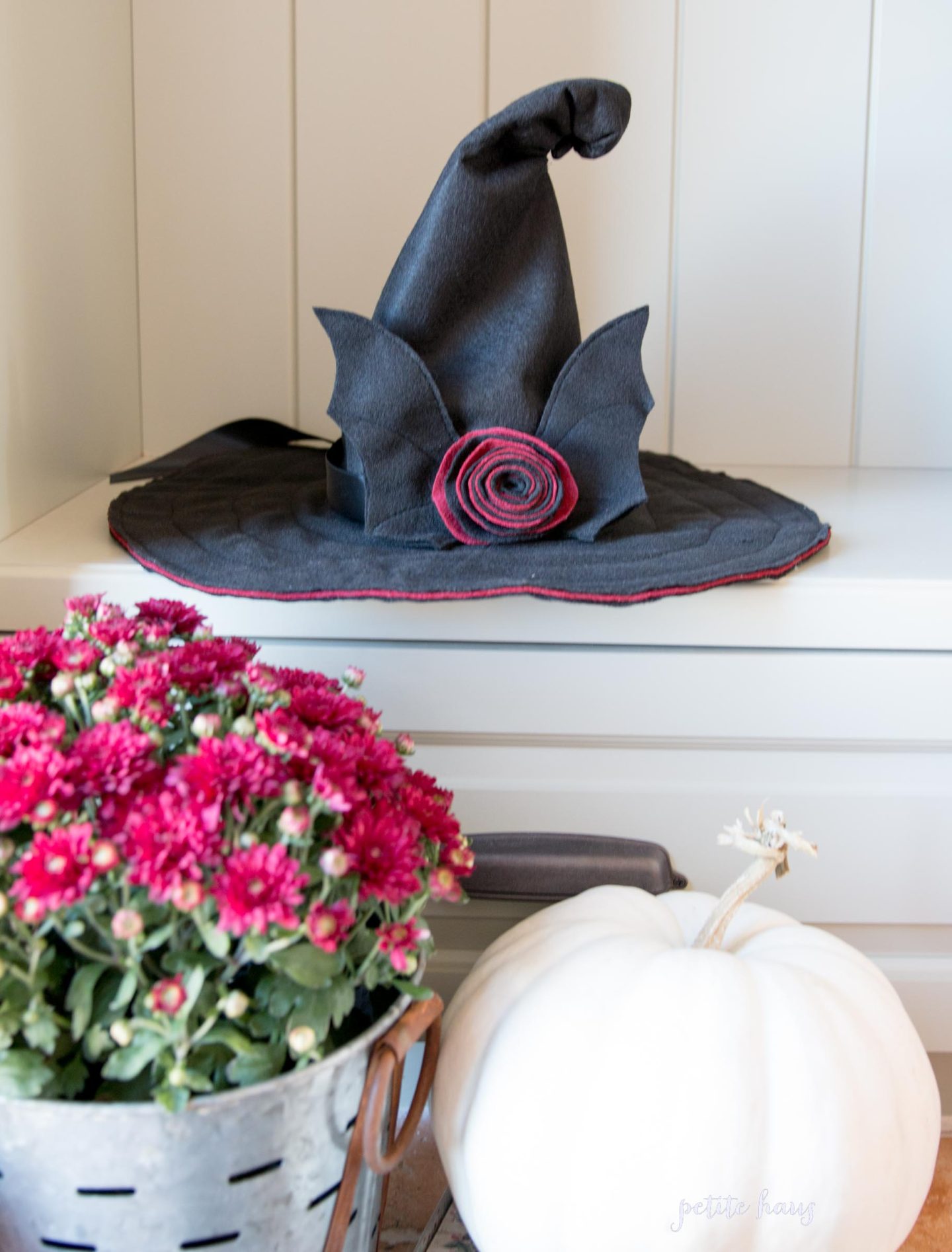 Halloween Decor with a Witches Hat
