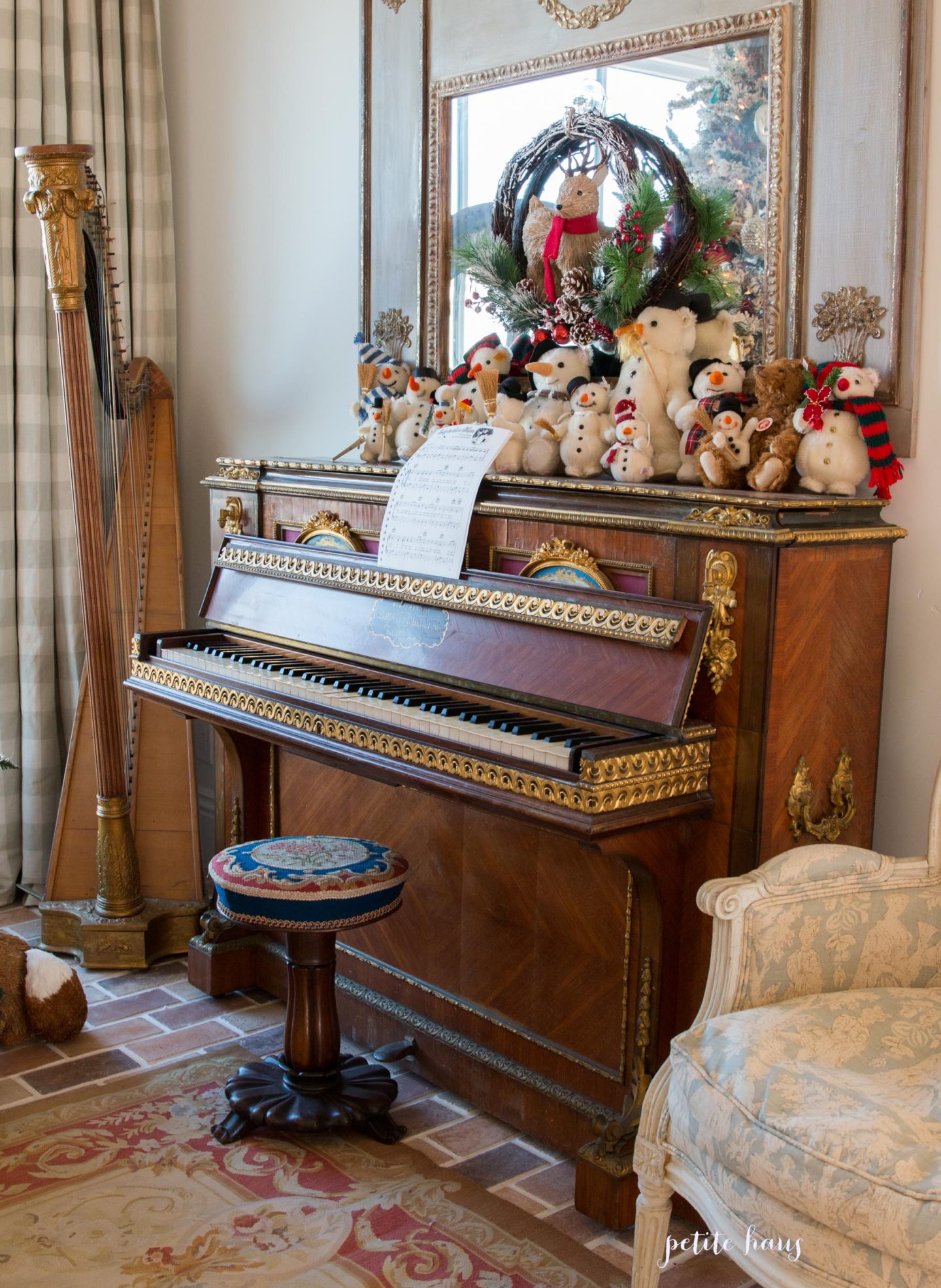 christmas piano music room
