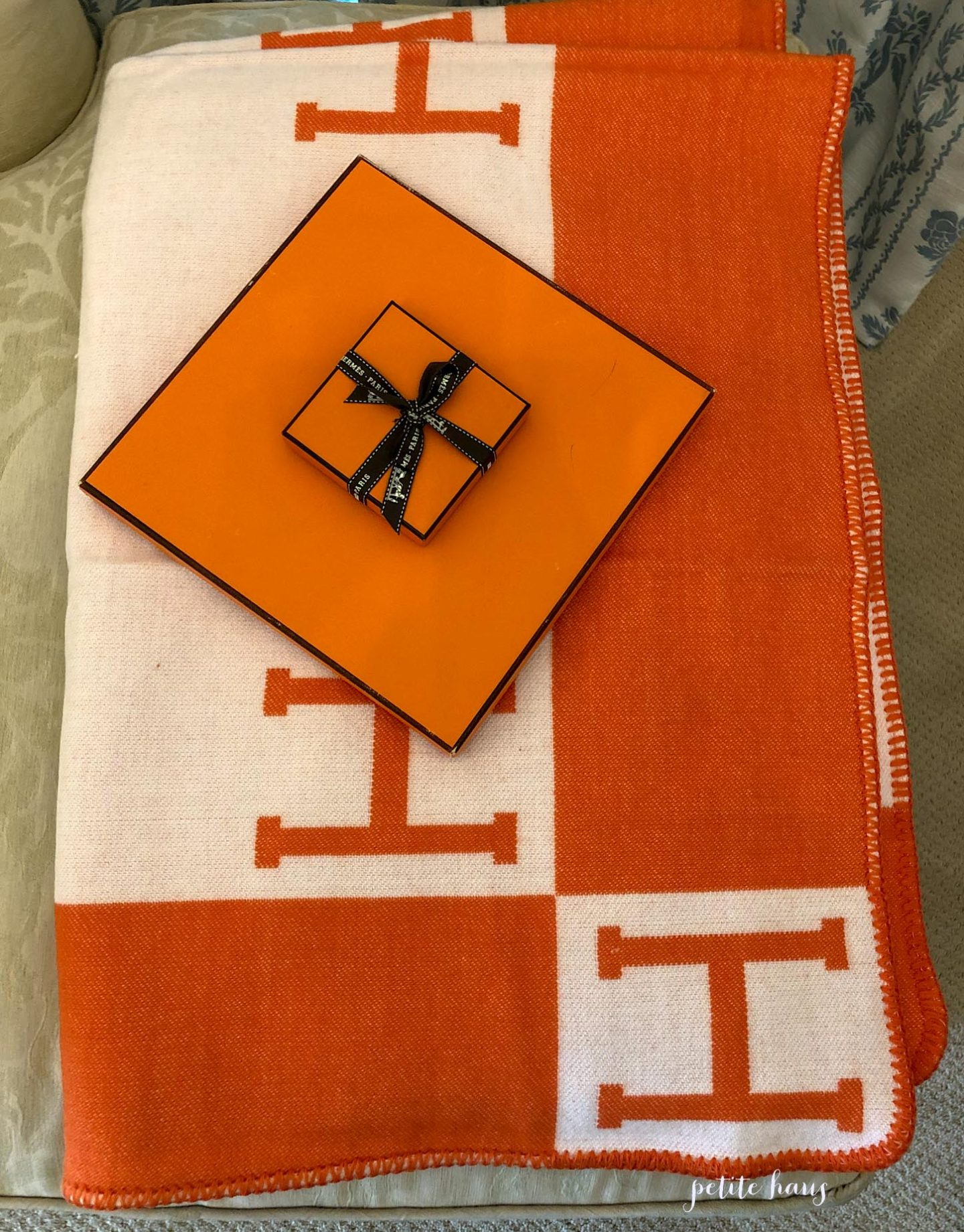 orange hermes blanket