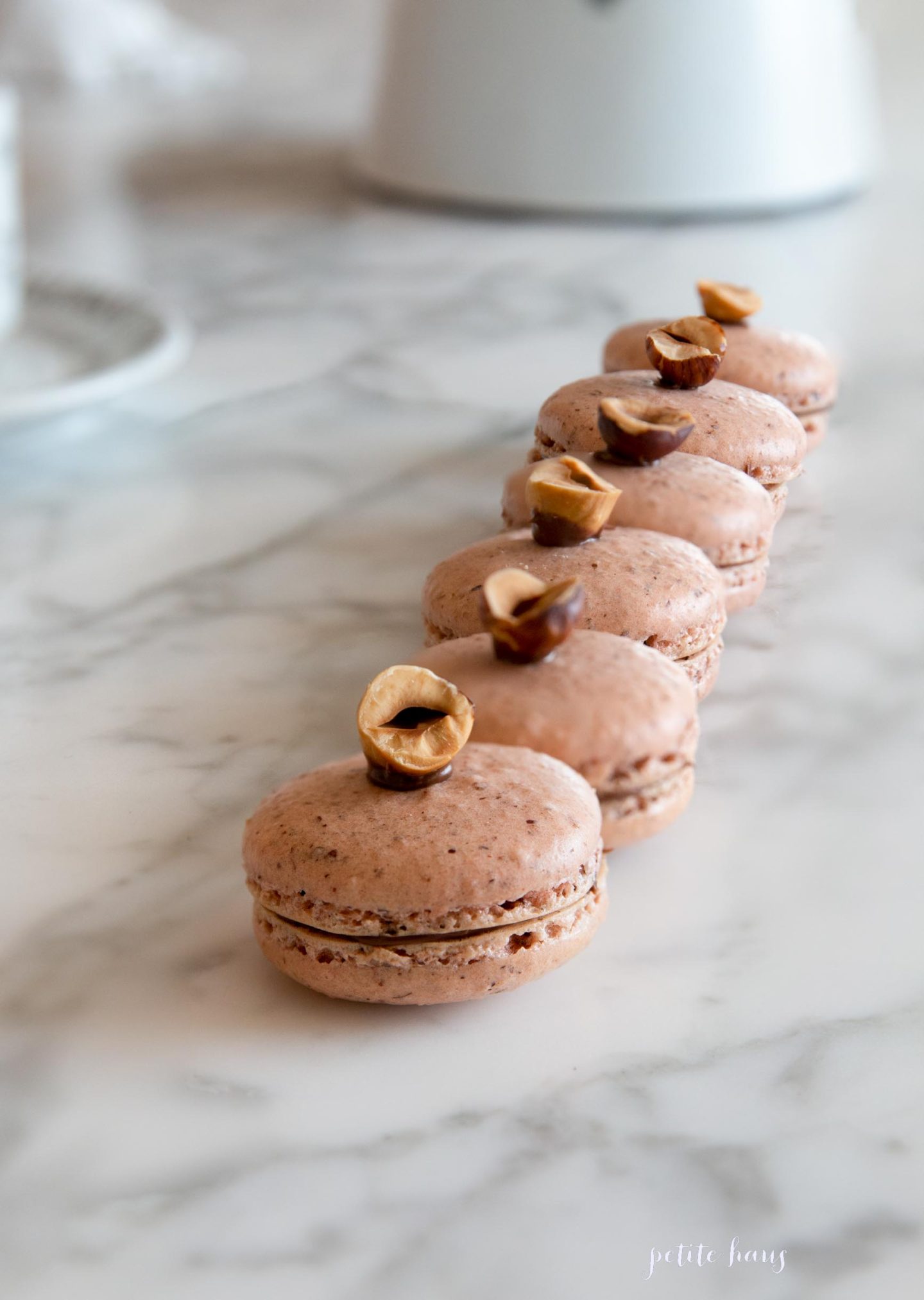 Toasted Hazelnut Chocolate Macarons