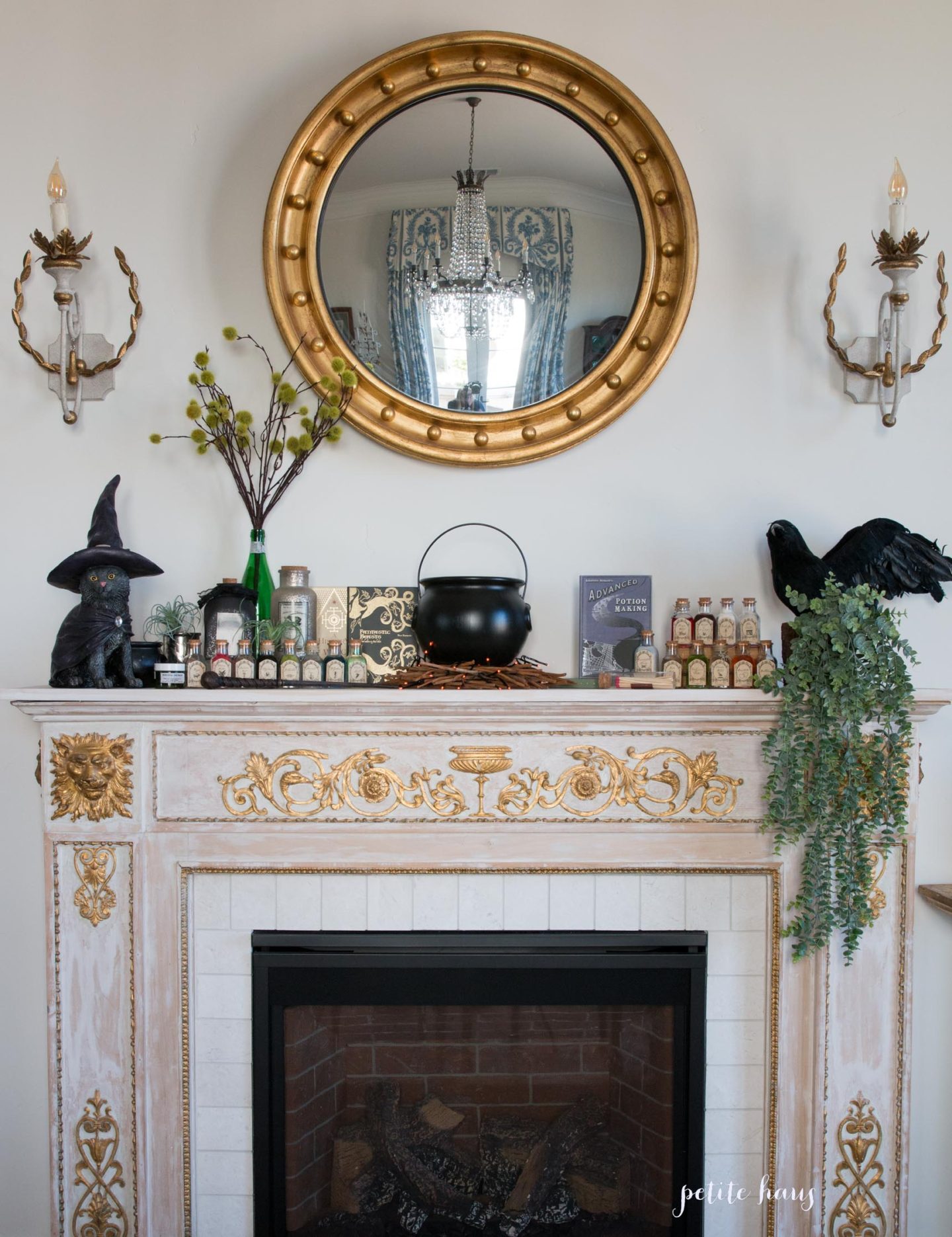 Our Harry Potter Halloween Decorations - Mantle Decor DIY