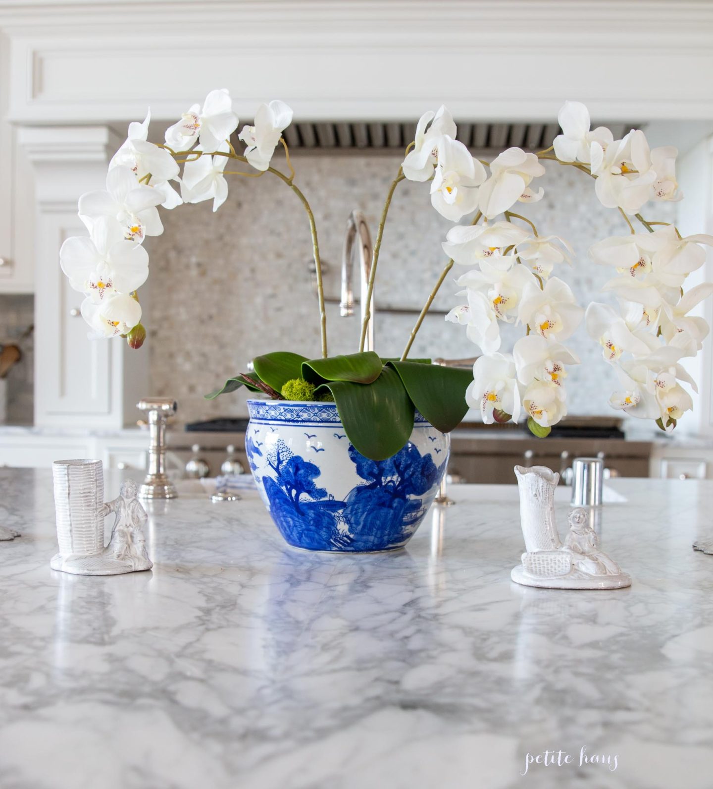 DIY Orchid Dough Bowl Centerpiece - Petite Haus  Orchid flower  arrangements, Orchids, Diy orchids