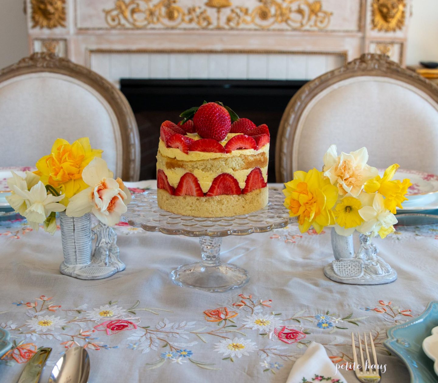 French Strawberry Naked Layer Cake