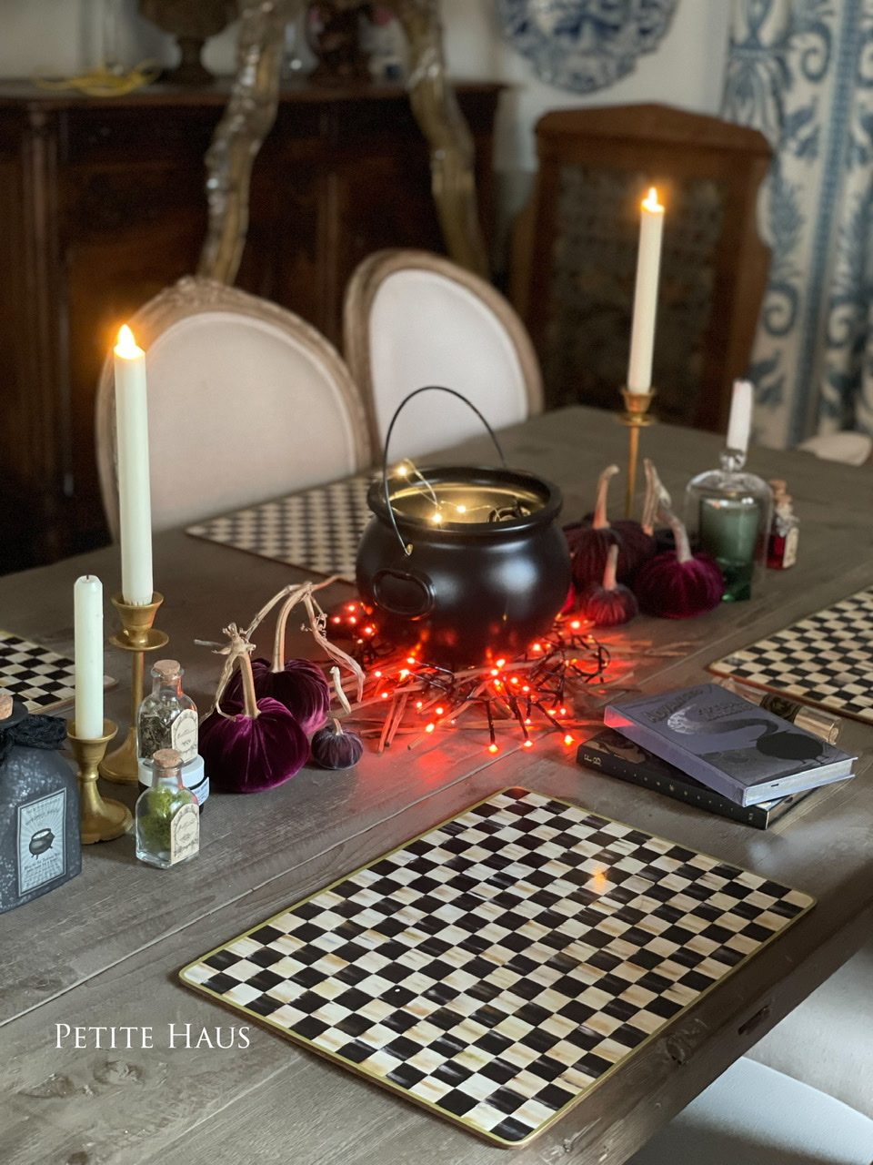Halloween Table with a Cauldron