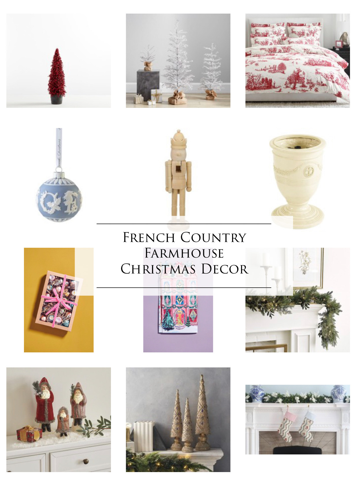 French Country Farmhouse Christmas decor ideas/ gift guide