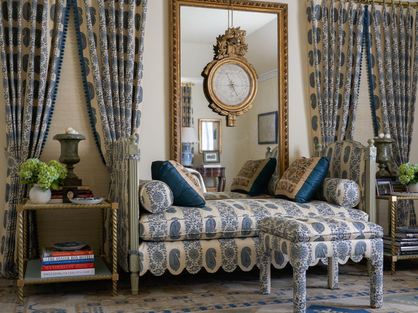 A French Blue and White Bedroom