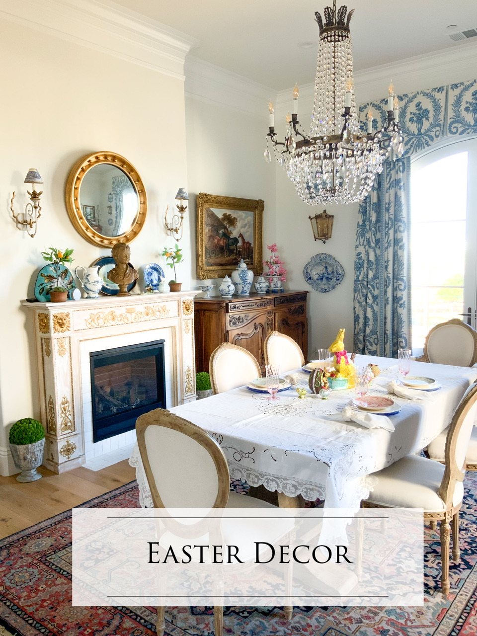 French country cottage core dining room